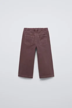 Niños ZARA 1½ - 6 Años·Pantalones|1½ - 6 Años·Pantalones / Leggings<PANTALÓN SARGA WIDE LEG ETIQUETA