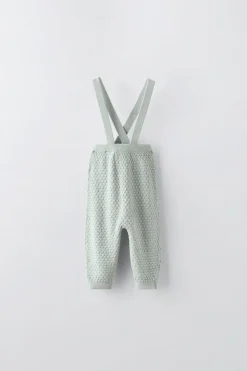 Niños ZARA 0 - 6 Meses·Punto|0 - 6 Meses·Leggings / Polainas<PANTALÓN TIRANTES CON LANA