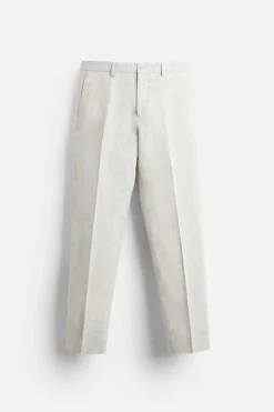 Best PANTALÓN TRAJE 100% LINO Hombre Pantalones