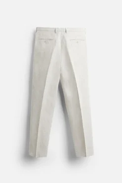 Best PANTALÓN TRAJE 100% LINO Hombre Pantalones