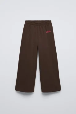 Niños ZARA 6 - 14 Años·Pantalones|6 - 14 Años·Deporte / Jogging<PANTALÓN WIDE LEG FELPA FORRADO