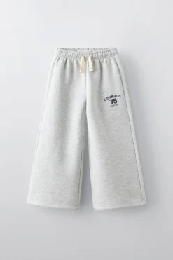 Niños ZARA 6 - 14 Años·Pantalones|6 - 14 Años·Deporte / Jogging<PANTALÓN WIDE LEG TEXTO