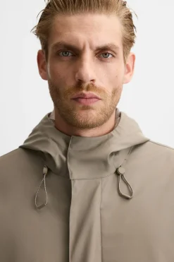 Discount PARKA ENGOMADA CAPUCHA Hombre Cazadoras|Abrigos / Gabardinas