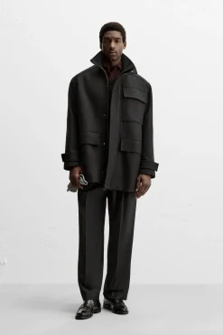 Discount PARKA PAÑO CON LANA Hombre Cazadoras|Abrigos / Gabardinas