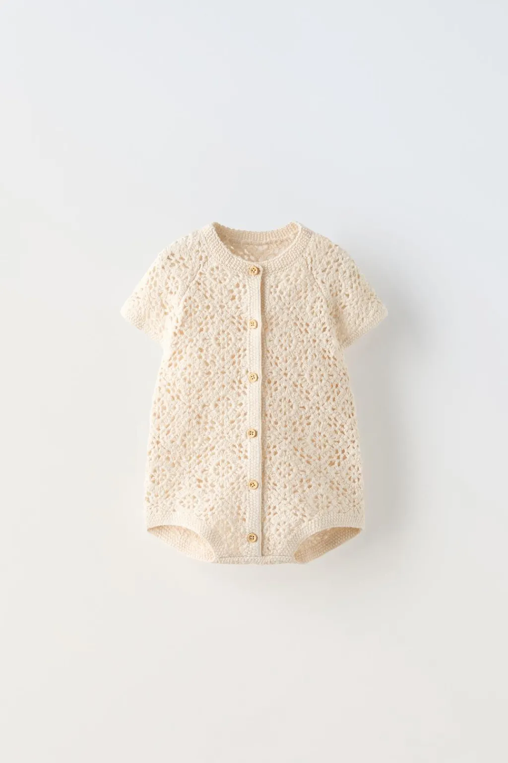 Niños ZARA 6 - 18 Meses·Punto|6 - 18 Meses·Vestidos / Monos<PELELE CROCHET BOTONES