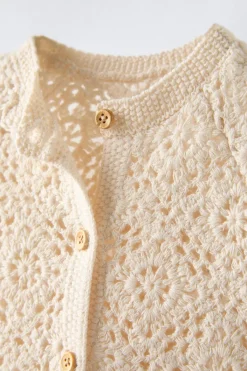 Niños ZARA 6 - 18 Meses·Punto|6 - 18 Meses·Vestidos / Monos<PELELE CROCHET BOTONES