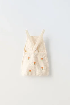 Niños ZARA 6 - 18 Meses·Punto|6 - 18 Meses·Vestidos / Monos<PELELE PUNTO FLORES BORDADAS