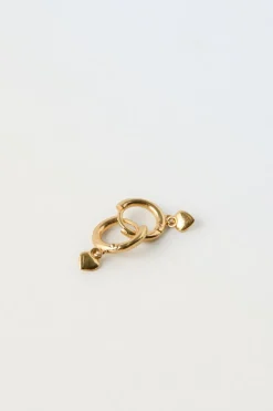 Niños ZARA 1½ - 6 Años·Accesorios|6 - 14 Años·Accesorios<PENDIENTES ARO CORAZONES BAÑO ORO 24KT