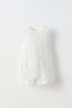 Niños ZARA 1½ - 6 Años·Vestidos / Petos|1½ - 6 Años·Punto<PETO CORTO PUNTO CROCHET