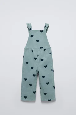 Niños ZARA 1½ - 6 Años·Vestidos / Petos|1½ - 6 Años·Pantalones<PETO LARGO PANA CORAZONES