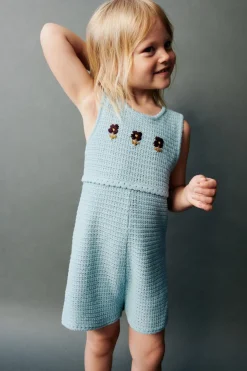 Niños ZARA 1½ - 6 Años·Vestidos / Petos|1½ - 6 Años·Punto<PETO PUNTO FLORES
