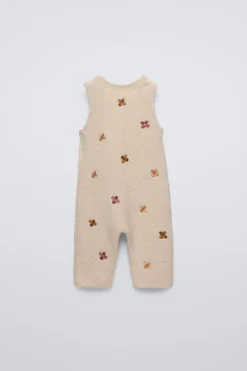 Niños ZARA 6 - 18 Meses·Punto|6 - 18 Meses·Vestidos / Monos<PETO PUNTO FLORES BORDADAS