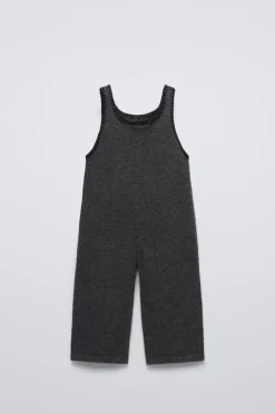 Niños ZARA 1½ - 6 Años·Vestidos / Petos|1½ - 6 Años·Punto<PETO PUNTO FLORES BORDADAS