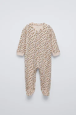 Niños ZARA 6 - 18 Meses·Ropa Interior / Pijamas|Accesorios / Zapatos / 0 - 14 Años<PIJAMA ENTERO ANIMAL PRINT