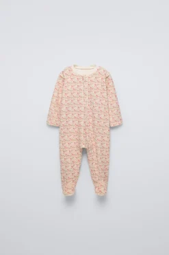 Niños ZARA 1½ - 6 Años·Pijamas|6 - 18 Meses·Ropa Interior / Pijamas<PIJAMA ENTERO VELOUR FLORES