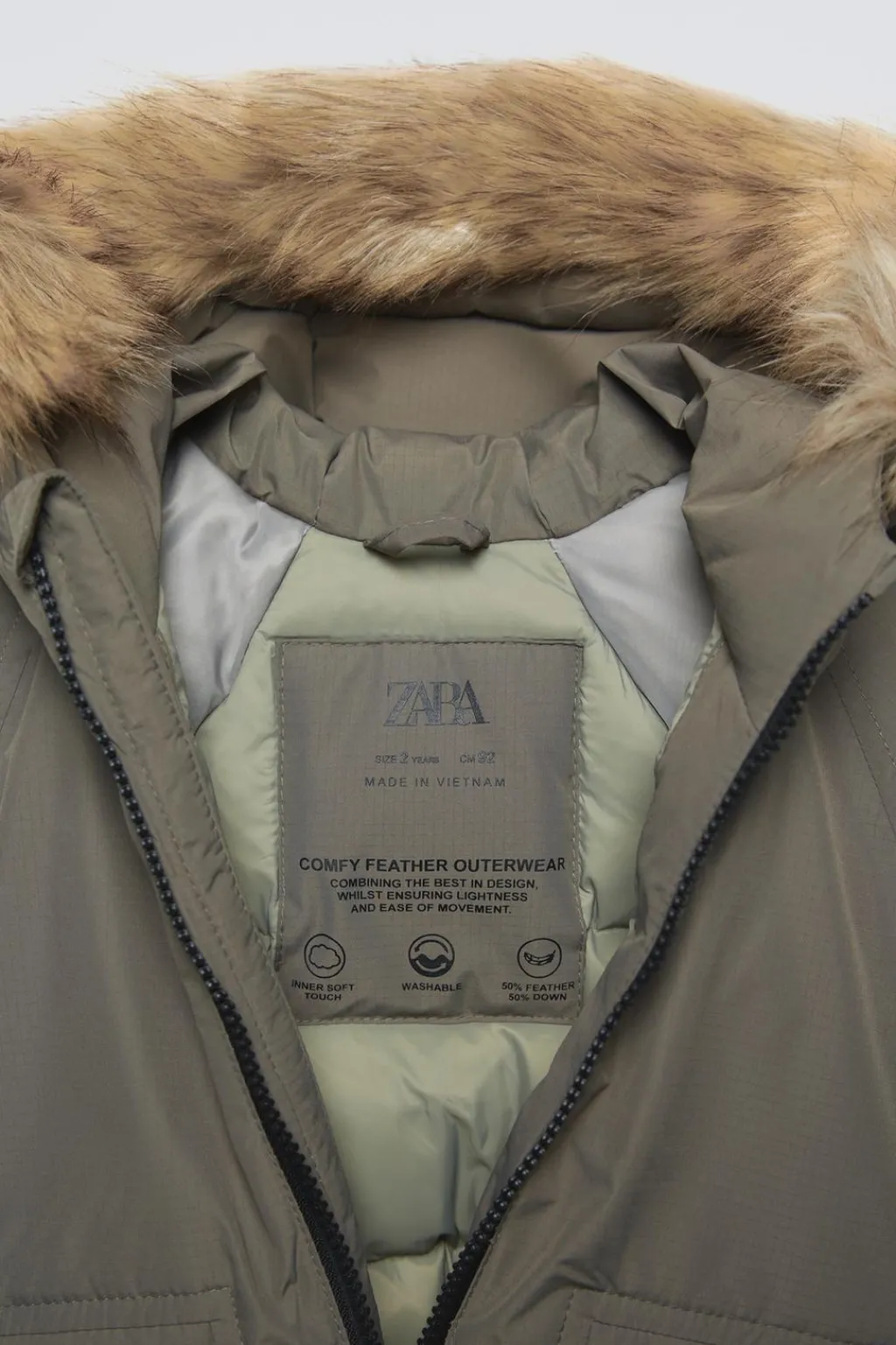 Niños ZARA 1½ - 6 Años·Abrigos|6 - 18 Meses·Abrigos / Buzos<PLUMÍFERO PLUMA PLUMÓN CAPUCHA WATER REPELLENT