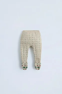 Niños ZARA 0 - 6 Meses·Punto|0 - 6 Meses·Leggings / Polainas<POLAINA PUNTO JACQUARD CASITAS