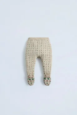 Niños ZARA 0 - 6 Meses·Punto|0 - 6 Meses·Leggings / Polainas<POLAINA PUNTO JACQUARD CASITAS