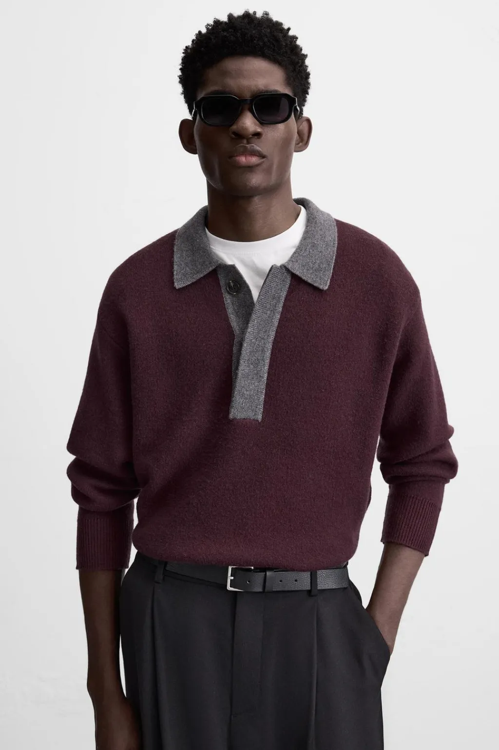 New POLO PUNTO CON VISCOSA Hombre Jerséis / Chaquetas|Polos