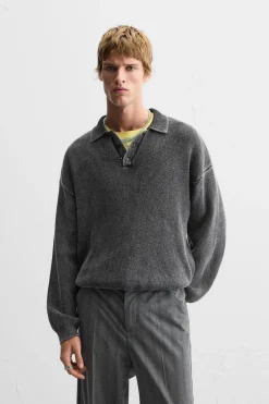 Sale POLO PUNTO EFECTO LAVADO Hombre Jerséis / Chaquetas|Polos