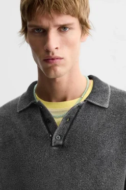 Sale POLO PUNTO EFECTO LAVADO Hombre Jerséis / Chaquetas|Polos