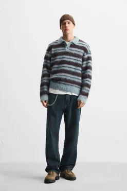 Fashion POLO PUNTO RAYAS CEPILLADO Hombre Jerséis / Chaquetas|Polos