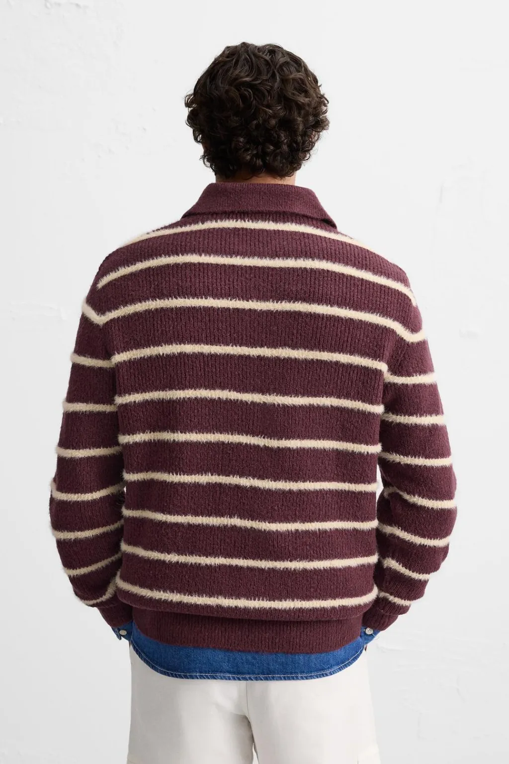 Hot POLO PUNTO RAYAS TEXTURA Hombre Jerséis / Chaquetas|Polos