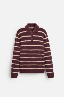 Hot POLO PUNTO RAYAS TEXTURA Hombre Jerséis / Chaquetas|Polos