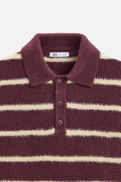 Hot POLO PUNTO RAYAS TEXTURA Hombre Jerséis / Chaquetas|Polos