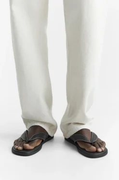 Sale SANDALIA PIEL PESPUNTES Hombre Zapatos