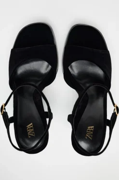 Best SANDALIA PLATAFORMA EFECTO TERCIOPELO Mujer Zapatos