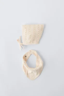Niños ZARA 1½ - 6 Años·Accesorios|1½ - 6 Años·Accesorios<SET CAPOTA Y BANDANA POINTELLE FLORECITAS