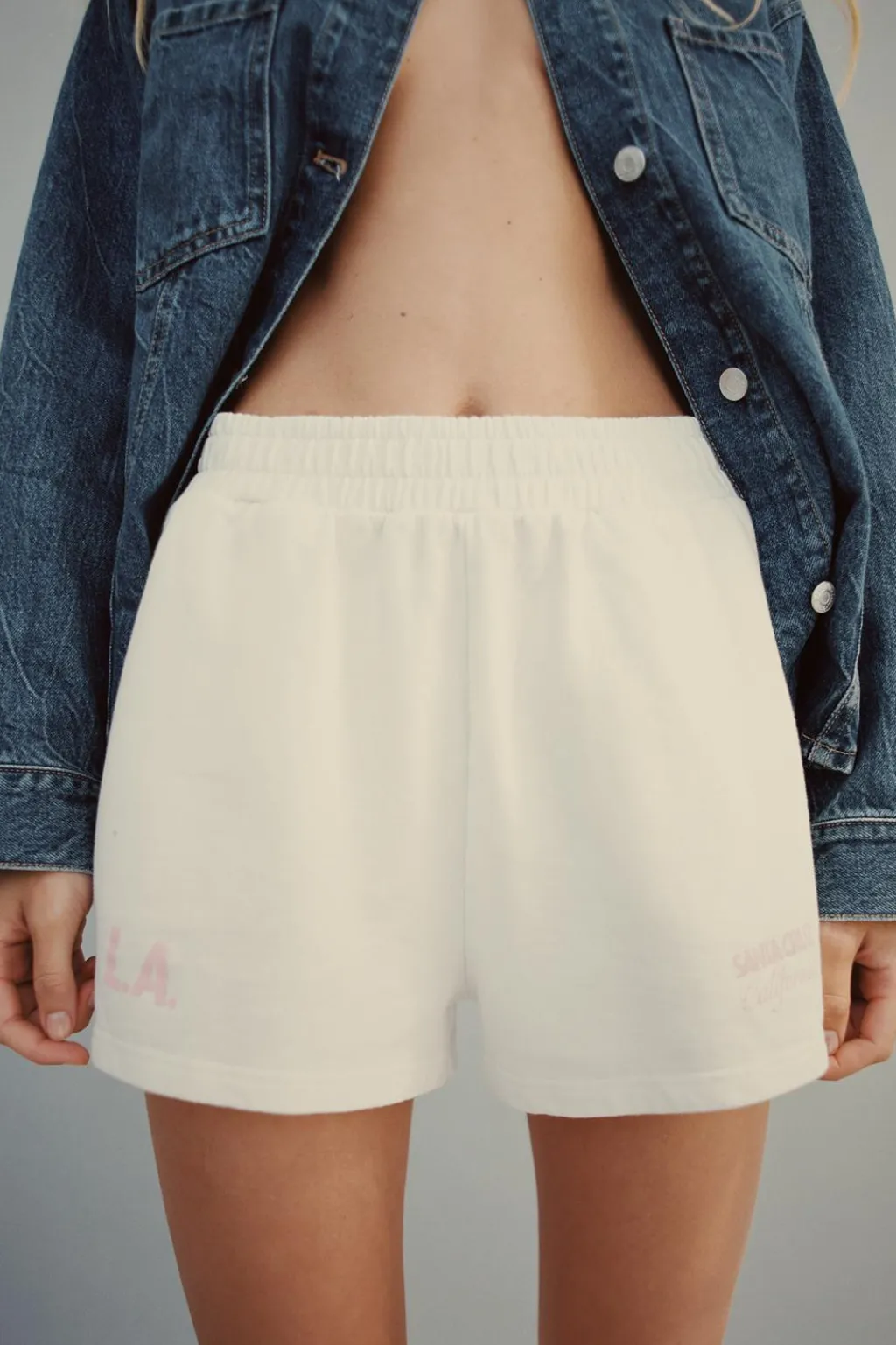 Sale SHORTS FELPA TEXTO Mujer Faldas / Shorts