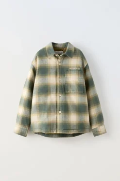 Niños ZARA 6 - 14 Años·Camisas / Sobrecamisas<SOBRECAMISA CUADROS ACOLCHADA