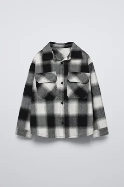 Niños ZARA 6 - 14 Años·Camisas / Sobrecamisas<SOBRECAMISA CUADROS BOLSILLO
