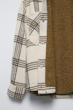 Niños ZARA 6 - 14 Años·Camisas / Sobrecamisas<SOBRECAMISA CUADROS BORREGUILLO