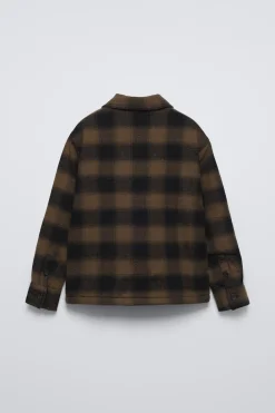 Niños ZARA 6 - 14 Años·Camisas / Sobrecamisas<SOBRECAMISA CUADROS BORREGUILLO