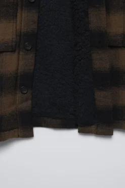 Niños ZARA 6 - 14 Años·Camisas / Sobrecamisas<SOBRECAMISA CUADROS BORREGUILLO