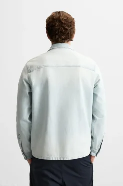 Sale SOBRECAMISA DENIM BOLSILLOS Hombre Sobrecamisas