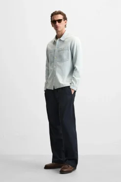 Sale SOBRECAMISA DENIM BOLSILLOS Hombre Sobrecamisas