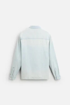 Sale SOBRECAMISA DENIM BOLSILLOS Hombre Sobrecamisas