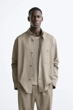Sale SOBRECAMISA FLUIDA Hombre Camisas|Sobrecamisas