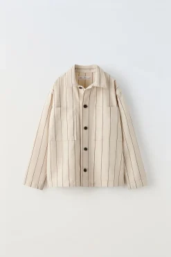 Niños ZARA 6 - 14 Años·Camisas / Sobrecamisas<SOBRECAMISA RAYAS VARSITY