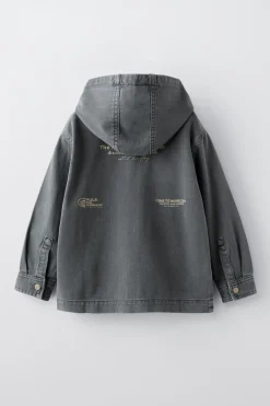 Niños ZARA 6 - 14 Años·Camisas / Sobrecamisas<SOBRECAMISA SARGA CAPUCHA