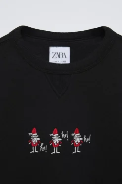 Niños ZARA 6 - 14 Años·Sudaderas<SUDADERA BORDADO PAPA NOÉL CALENTITO