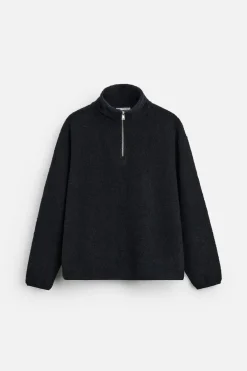 Outlet SUDADERA BOUCLÉ CREMALLERA CUELLO Hombre Sudaderas