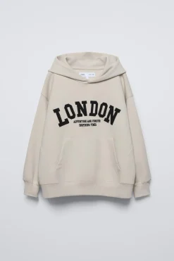 Niños ZARA 6 - 14 Años·Sudaderas<SUDADERA CAPUCHA TEXTO