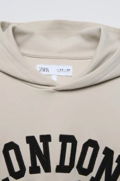 Niños ZARA 6 - 14 Años·Sudaderas<SUDADERA CAPUCHA TEXTO