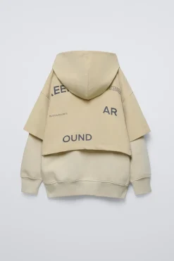 Niños ZARA 6 - 14 Años·Camisetas|6 - 14 Años·Sudaderas<SUDADERA COMBINADA CAMISETA TÉCNICA