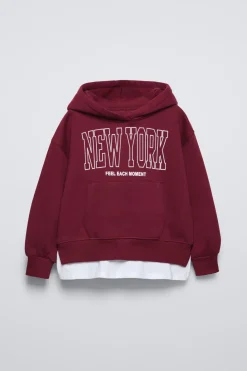 Niños ZARA 6 - 14 Años·Sudaderas|6 - 14 Años·Deporte / Jogging<SUDADERA COMBINADA CAPUCHA
